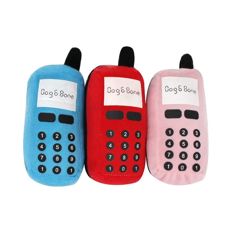 RTS Mobile Phone Shape Pet Sound Toy Plush Dog Chew Toy Puppy Kitten Teeth Cleaner Toothbrush Soft Pet Molar Dog Training Toys