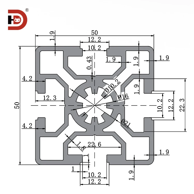 product 5050 black industrial extruded aluminum profile automation equipment for machining 5050 aluminum alloy profiles-3