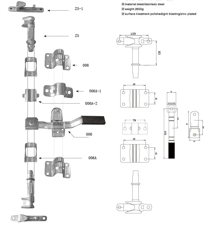 Stainless Steel Truck Dry Transport Body Door Lock Container Door Lock