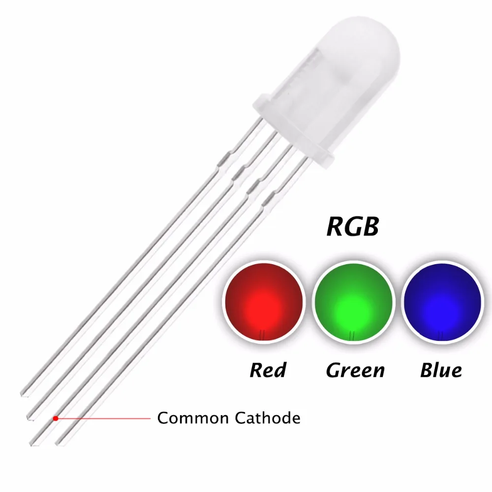 5mm 8mm 10mm RGB Tri-Color 4pin Red Green Blue Common Anode Cathode LED Diodes 