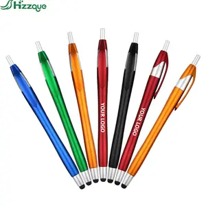Wholesale Orange Custom Logo for Stylus Ballpoint Pen Plastic Touch Screen Compatible Click Body Type with Personalization
