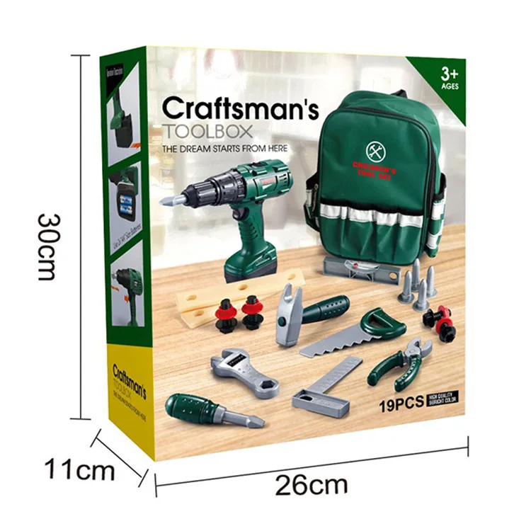 Новинка 2022 года, оптовая продажа, новый продукт act play, детские игрушки, набор инструментов для супермаркета, дома, электроинструмент, рюкзак, набор электроинструментов