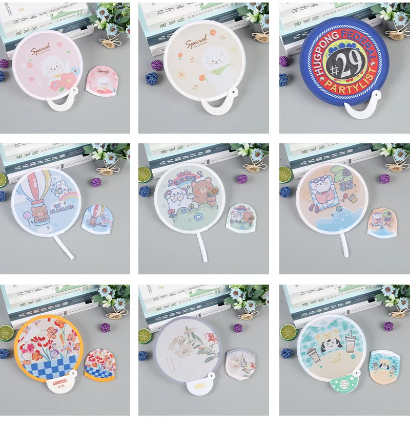 Collapsible Fan Summer Promotion Custom Folding Hand Fans Fabric