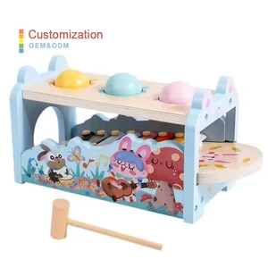 Wooden Tool Kit for Kids Bundle with Wooden Hammering and Pounding Toy Early Development with Bench  Xylophone Hitting Mouse