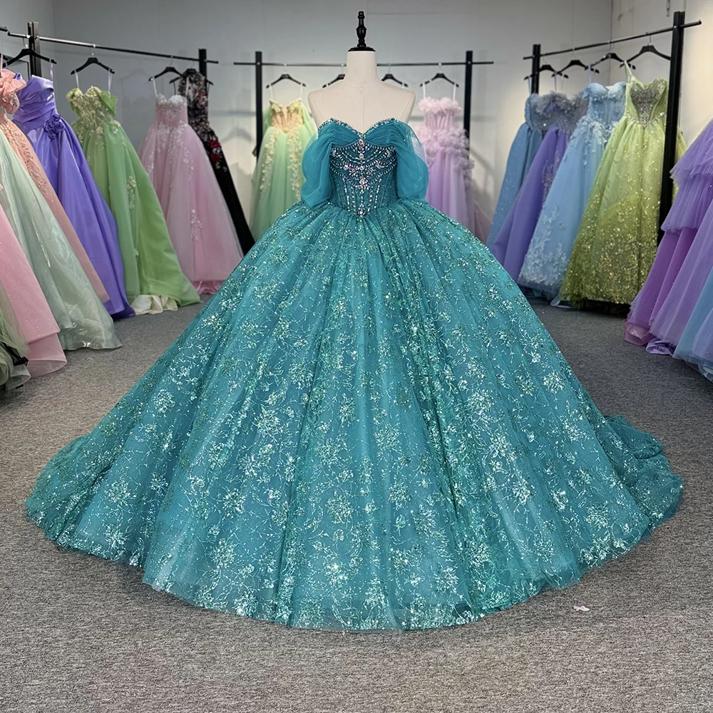 Wholesale chic crystal tulle party women's christmas quinceanera dresses,1 Piece Wholesale chic crystal tulle party women's christmas quinceanera dresses,1 Piece