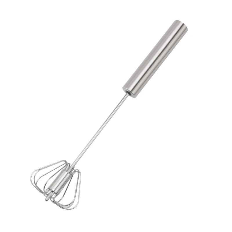 Semi-Automatic Egg Whisk Hand Push Egg Beater Stainless Steel