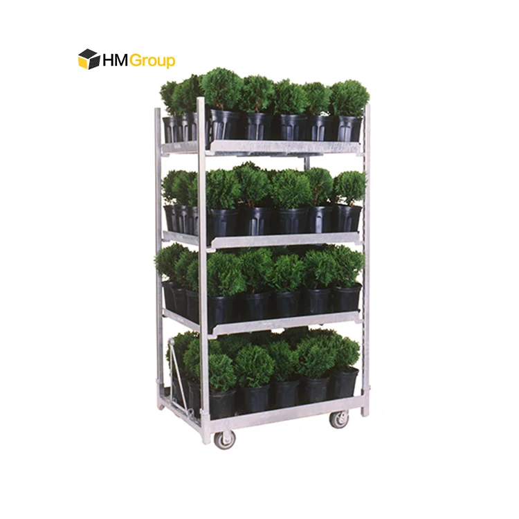 Galvanized Greenhouse Nursery Transport Danish Storage Dutch Flower Plant Trolleys