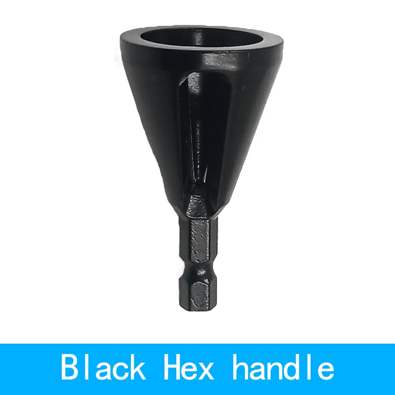 Black Stainless Steel Hex Shank Drill Bit Tool Deburring External Chamfer Tool 