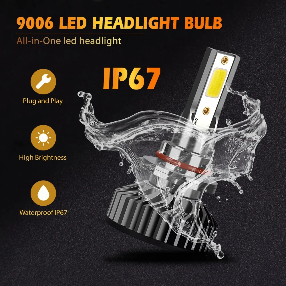 Infitary Support Customized COB Chips Car LED Light H1 H3 H4 H7 H11 9005 9006 Auto Car LED Canbus Headlight Bulb