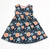 Navy Peach Floral Dress