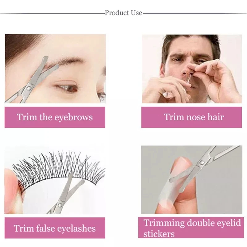 product hot selling pink handle eyebrow trimming scissors stainless steel eyebrow scissors-2