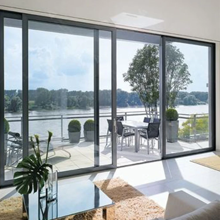 Hurricane Proof NFRC NOA AS2047 Standard Powder Coating Double Glass Automatic Sliding Doors Exterior