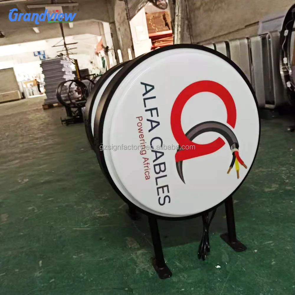 Circular Acrylic Vacuum Formed LED Signage Light Box Colorful Orange Effect for Outdoor Company Advertising