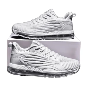 Men's Casual Sneakers Comfortable Sports Shoes with Air Cushion Black Mesh Lining Big Size for Winter Walk