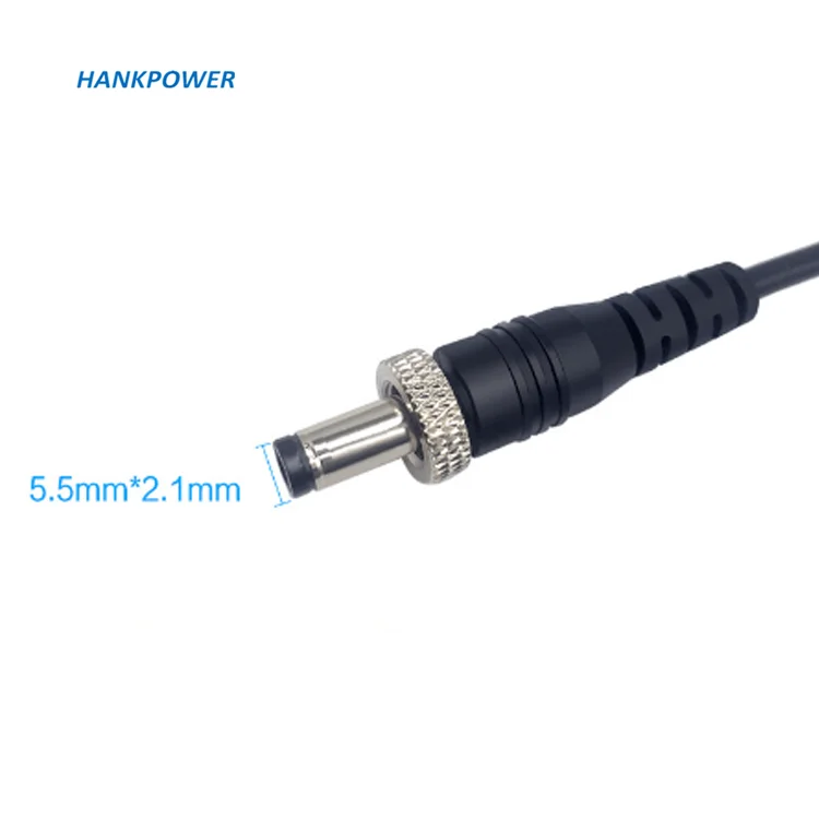 DC5521 Male Power Extension Cable with Nut Thread Screw Lock