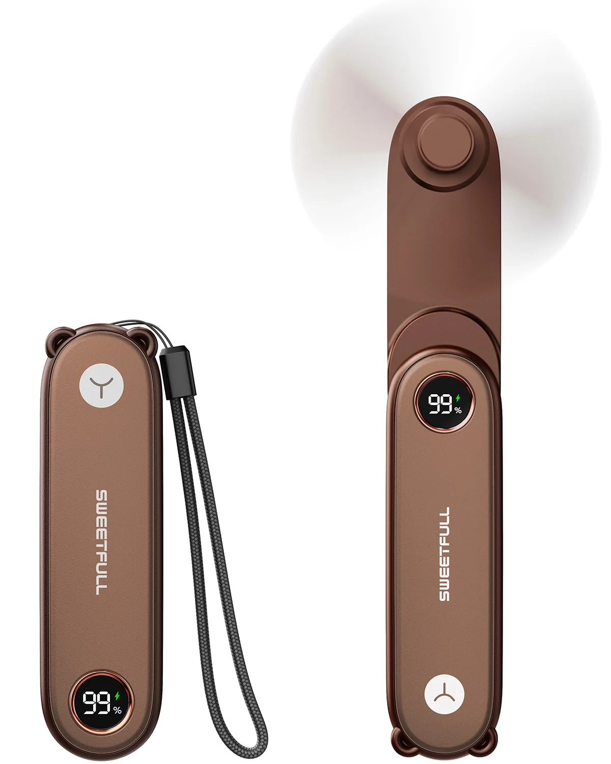 Type-C Mini Foldable Handheld Cooling Fan 2 Soft Blades Rechargeable Battery  Operated High Speed USB Portable Small Fan