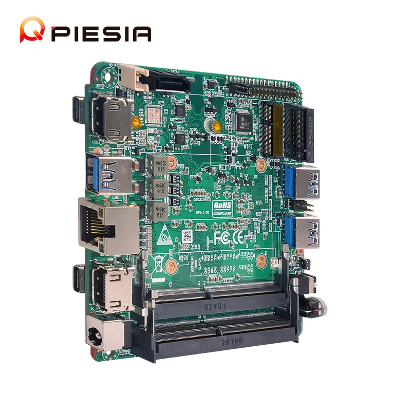 Piesia Intel Nuc Motherboard 2*DDR5 SATA I7 Motherboard I5-1135G7  2*Type-C 2*LAN Embedded Linux Motherboard