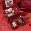 Confezione regalo a doppio strato in velluto rosso[WStyle]