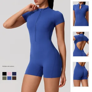 Custom Logo Women's Clothes Gym Playsuits Sets Workout Fitness Yoga Bodysuit Jumpsuit