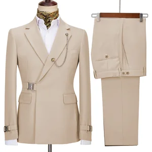 New Design Mens Business Suits 2 Pieces Blazer Vest Pants Set Men's Groom Wear Wedding Suit for Men