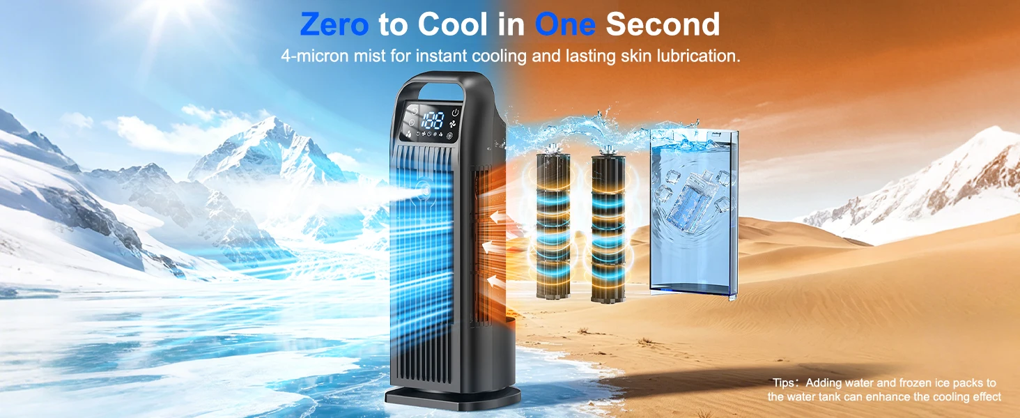 Evaporative Air Cooler, 1200ML, Portable - detail 4