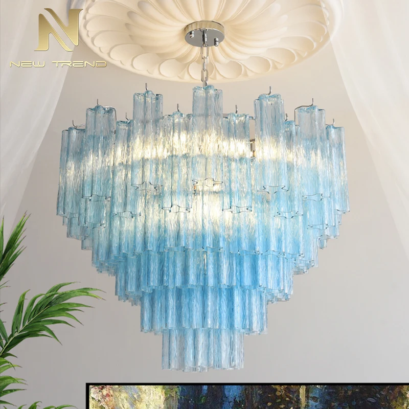 CPL-444 Modern French Style Murano Glass Chandelier | Custom Luxury LED Pendant for Living & Dining Room