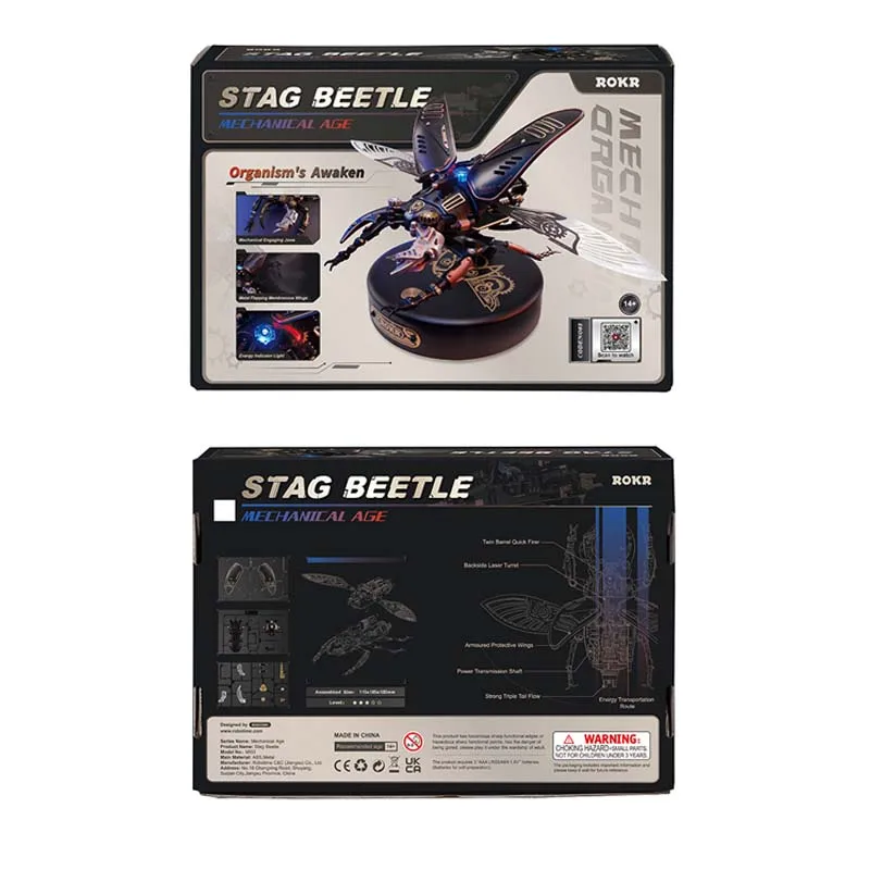 Robotime Rokr MI03 Plastic Stag Beetle Model Toys DIY Handmade Assembly Gift 3D Puzzles for Adults