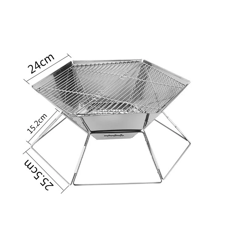 Portable Outdoor Charcoal Grills Folding Stainless Steel Barbecue Smoker BBQ Grill Outdoor Kitchen
