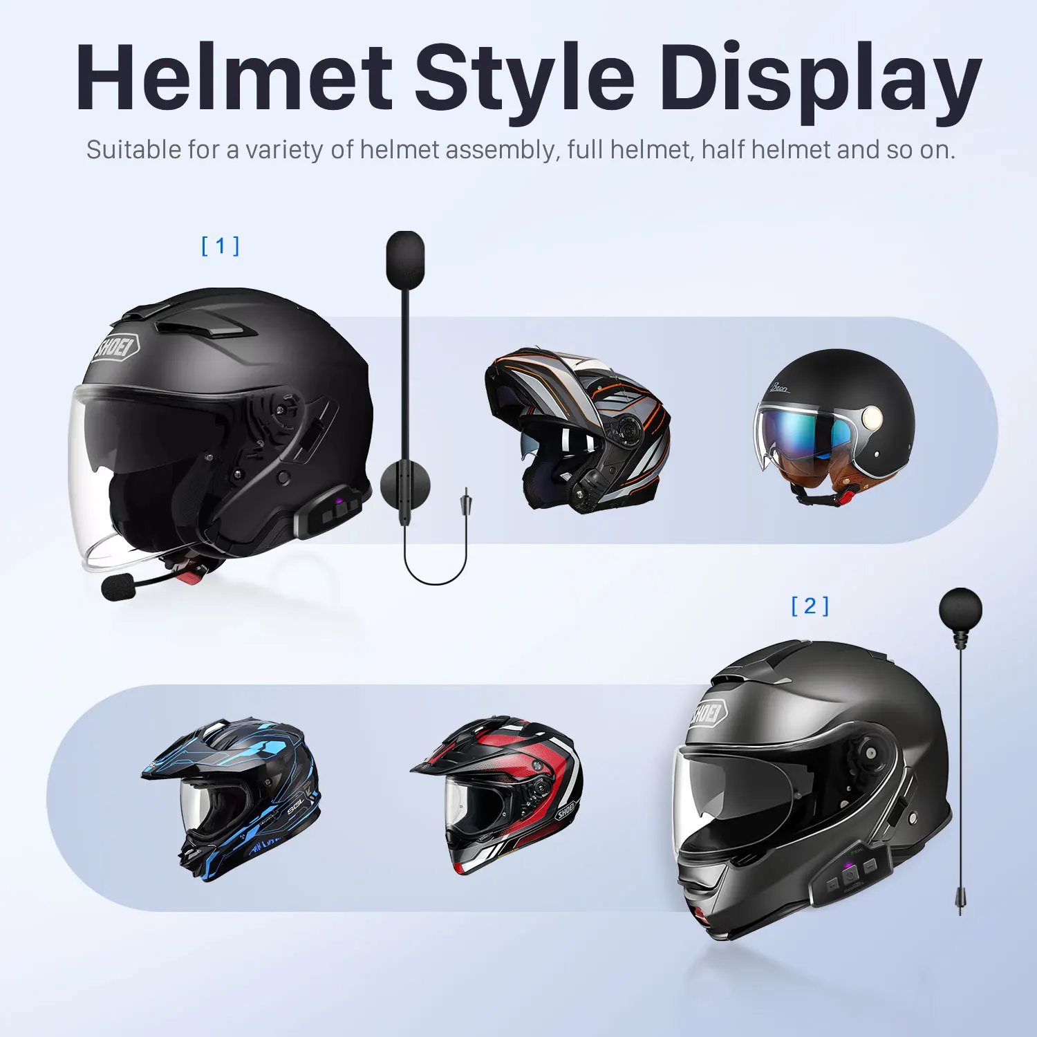 Fodsports FX10C ワイヤレス長距離インカムシステム 防水 MESHヘルメット用