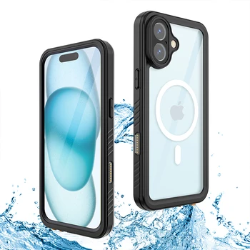 Heavy Duty Waterproof for IPhone 16 16Pro 16Plus 16 Pro Max Rugged Anti-Scratch Shockproof Cover TPU Grip Pro Max Case