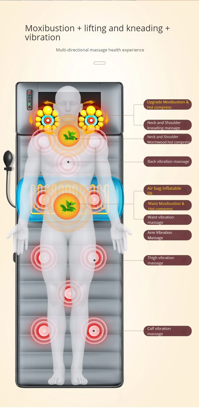 Vibrating Electric Air Bag Stretching Body Massage Mattress Airbag