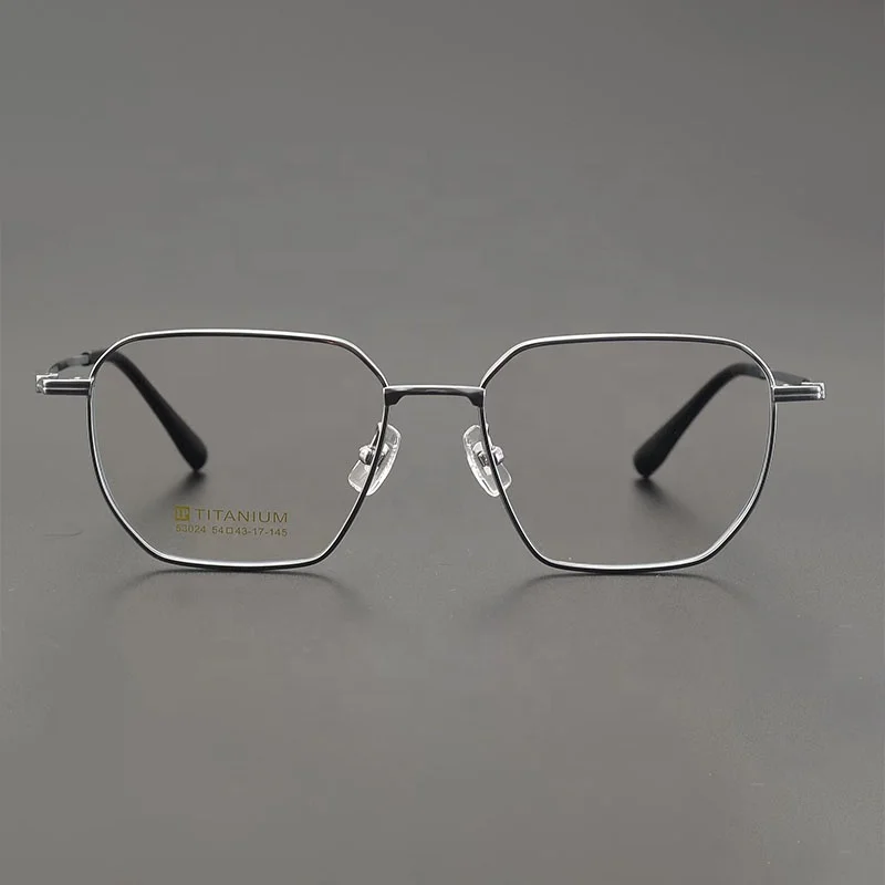 High-End Business Retro Computer Style Ultra Light Pure Titanium Luxury Eyewear Glasses Frame Men Anti-Reflection Glasses Case