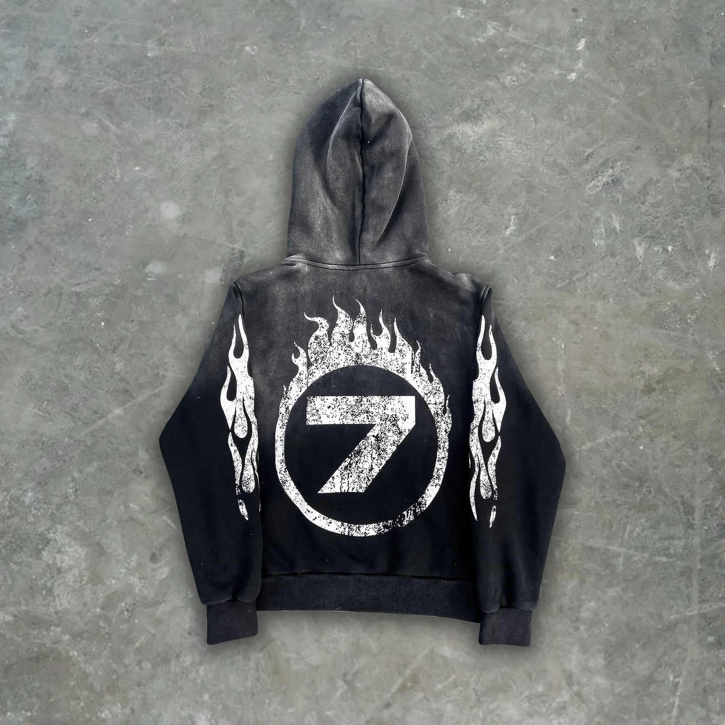 Custom Streetwear Sportswear Tracksuit Set for Men 2PCS Cotton Flare Sweatpants Acid Wash Sweat Suits Hoodie and Sweat Pants Set gallery 3