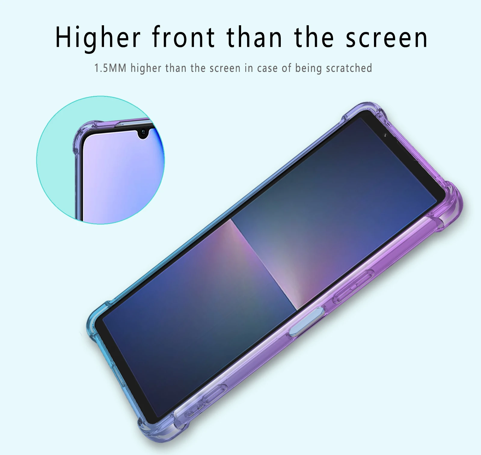 Cute Gradient Clear Case for Sony Xperia V Shockproof