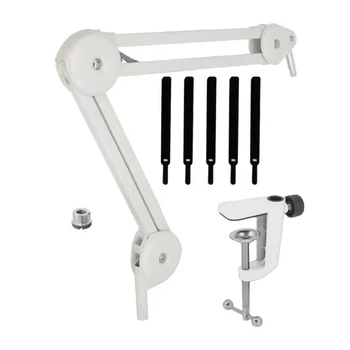 Foldable Metal Boom Arm Microphone Stand for Live Streaming (Springless Design) Broadcast Boom Arm - Foldable & Adjustable