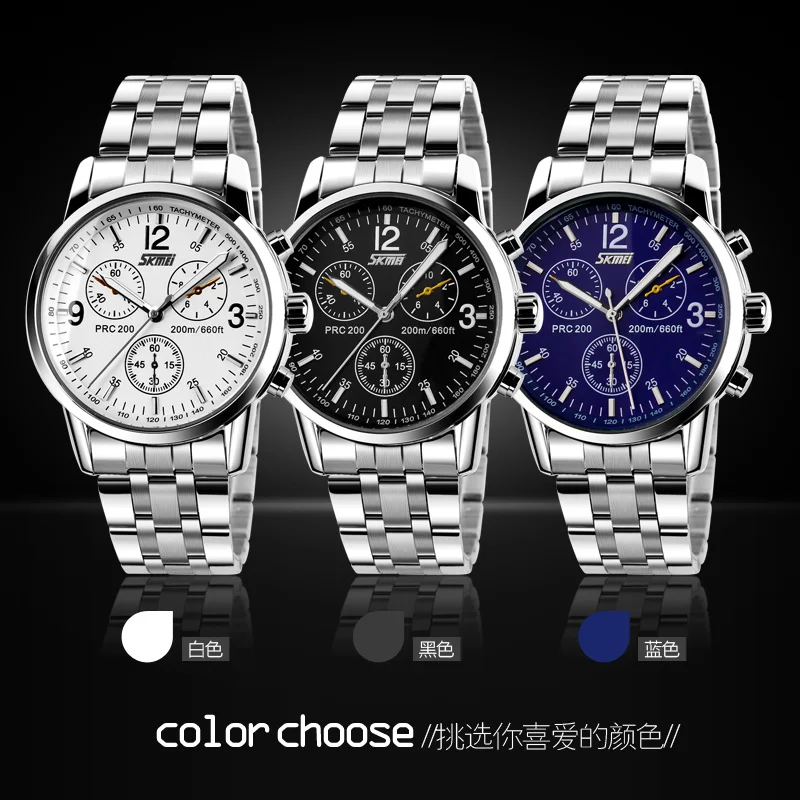 Japan Movt Quartz Watch Sr626sw Men Watches Stainless Steel and Genuine  Leather Band Waterproof From Skmei