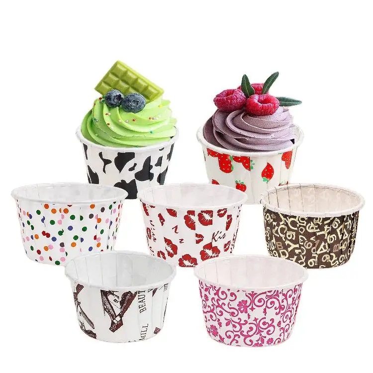 Eco-Friendly Disposable Ice Cream Vending Cups Biodegradable Disposable Paper Cups Frozen Yogurt Container