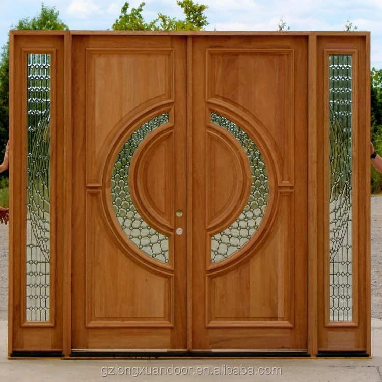 Customizable Mahogany Timber Double Front Doors - Ideal for Luxury Grand Entrance Design