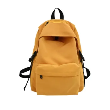 Nylon Backpack for Middle and High School Students Solid Color Waterproof Lightweight Backpack for College Students Backpack