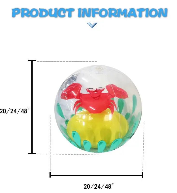 Inflatable Beach Ball Water Ball Crab Design Inside Ocean Style Buy