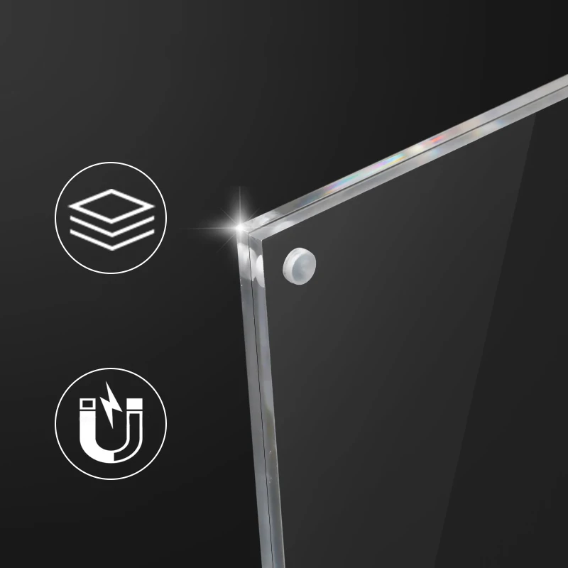 A4 Clear Acrylic Vertical L Shape Desktop Slanted Back Acrylic Landscape Portrait Sign Holder manufacture