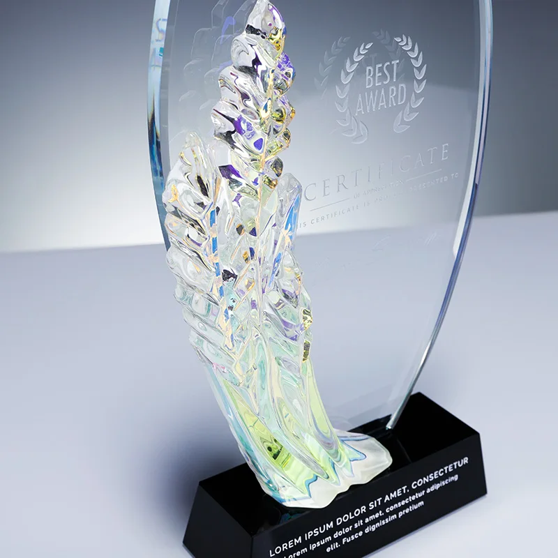 Custom Cheap Glass Colorful Crystal Awards Plaques For Anniversary Souvenirs Gifts manufacture