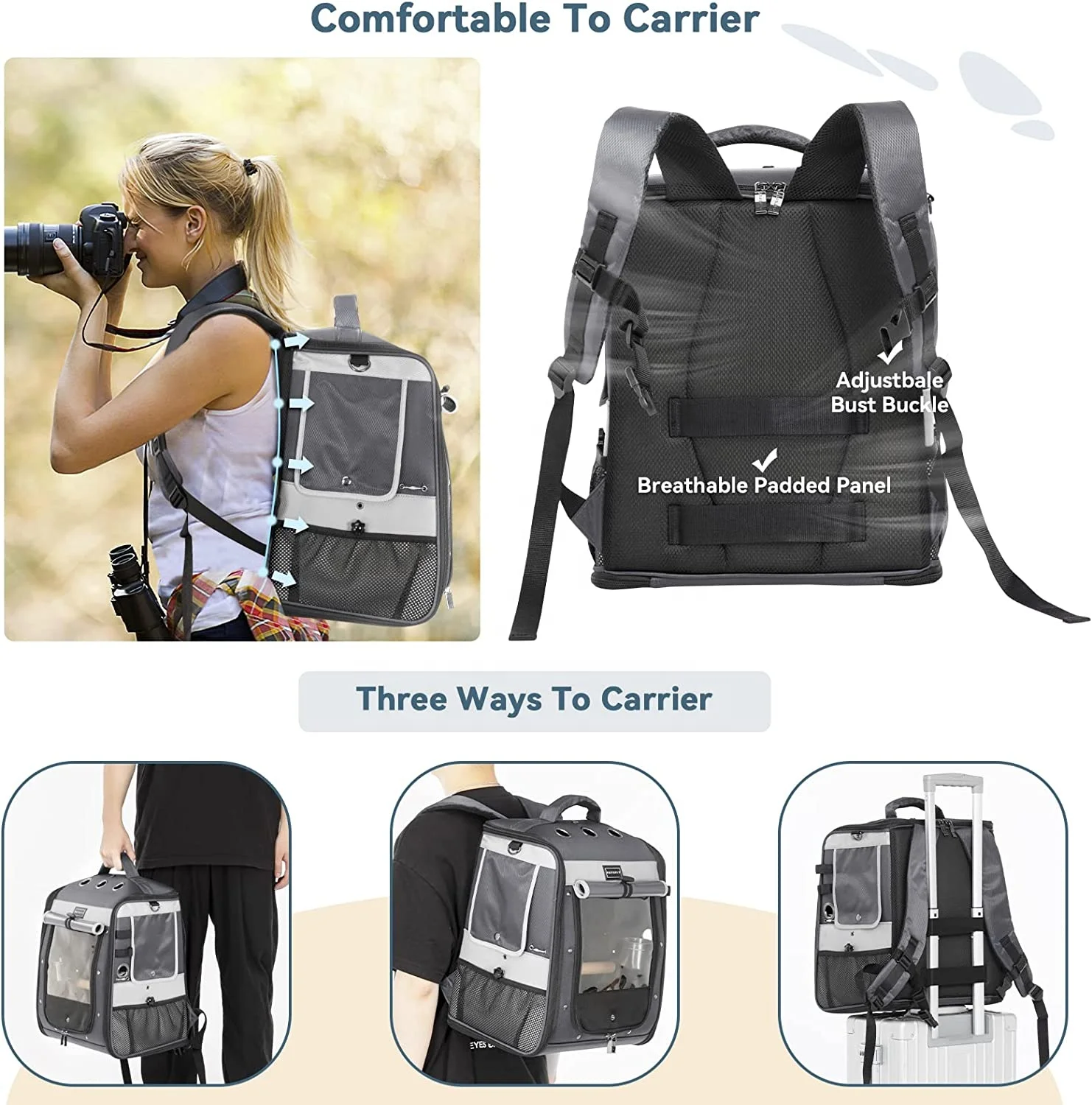 Custom Bird Cage Breathable Carrier Backpack Foldable Lightweight Travel Multi Purpose PU Mesh Pet Parrot Bag