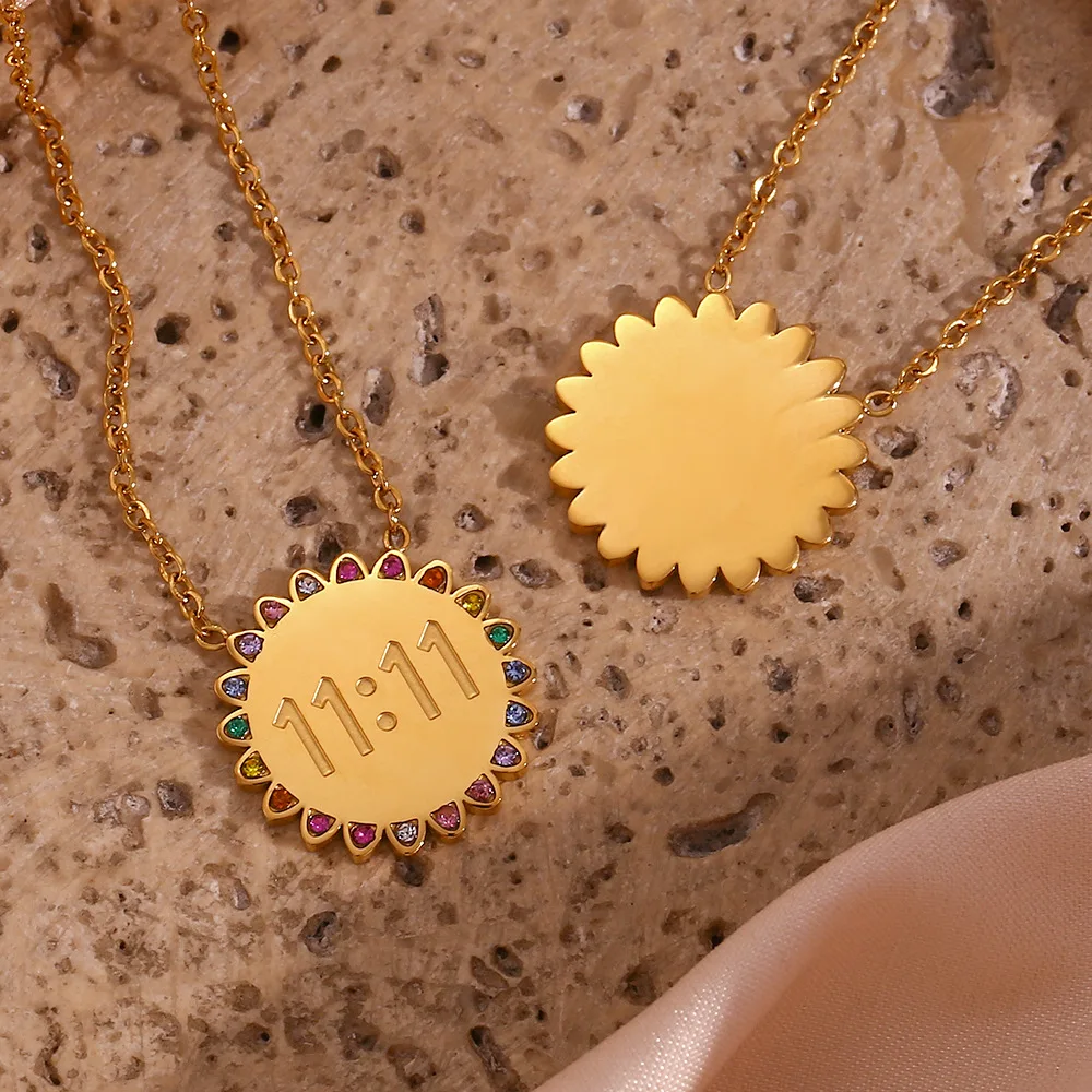 ✺No.11✺ 様 JY Fashion Sunflower Zircon Pendant Angel Number 11:11