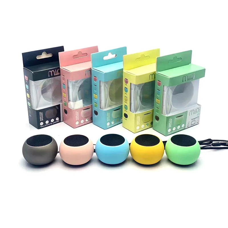 Portable M3 Macarons Colorful Wireless Speakers Radio Round Small Steel Cannon Blue Tooth 3D Mini Subwoofer Tws Speaker