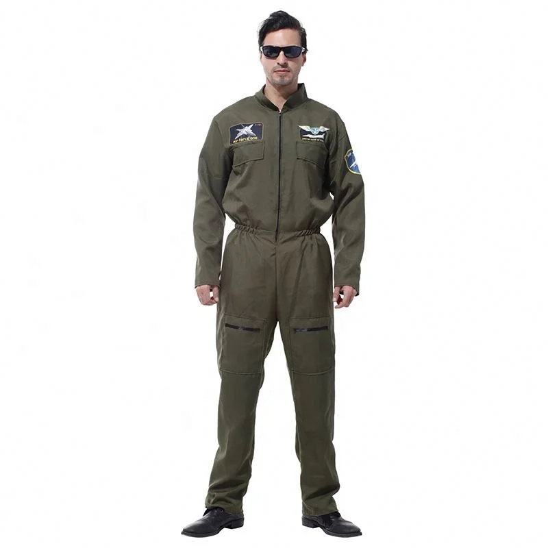 Carnival Halloween Air Force Uniform Costume Pilot Airline Outfit Cosplay Fancy Party Dress Custom