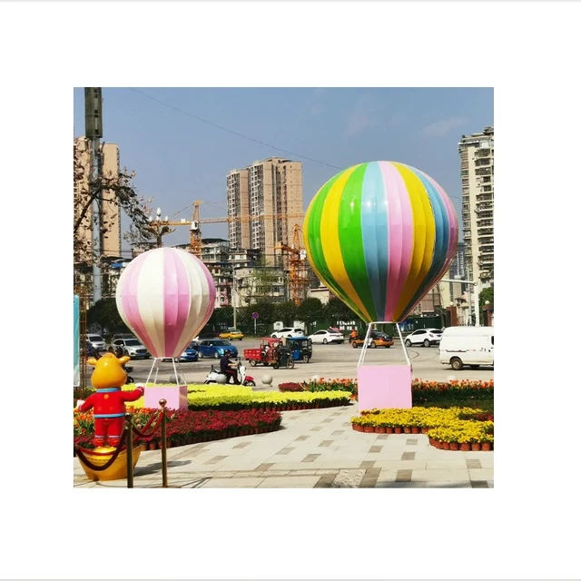 Outdoor large hot air balloon fiberglass sculpture FRP for outdoor sculpture shopping mall
