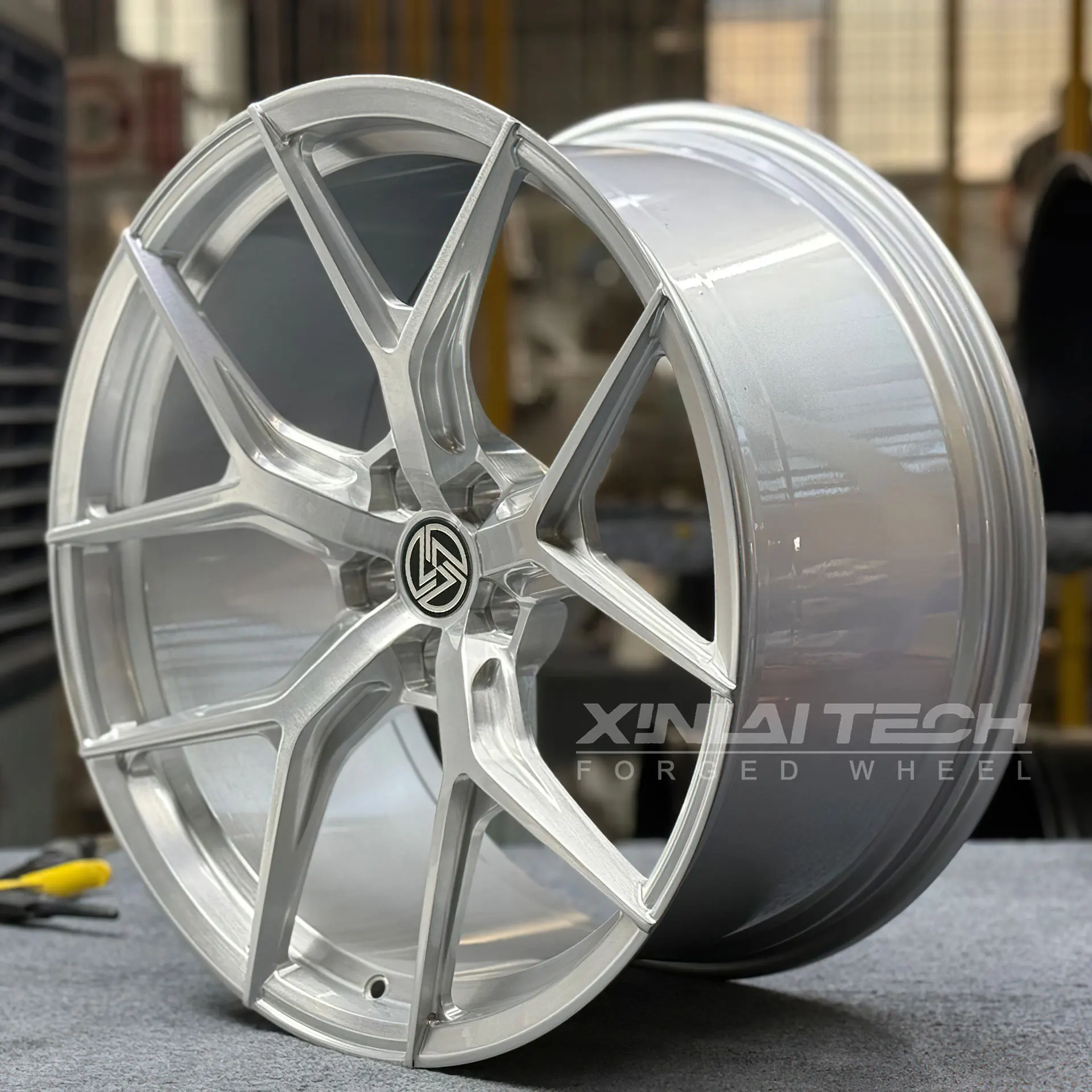 XL Silver Finished Custom 2 Piece Forged Wheels 5x112 5x114.3 5x120 Deep Dish Wheels 18 19 20 21 22 Inch Car Alloy Rims - Image 1