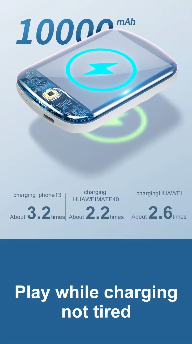 Magnetic Wireless Power Bank 5000mAh Mini Portable Wireless Fast Charger High Capacity 10000mAh Power Banks Battery Pack