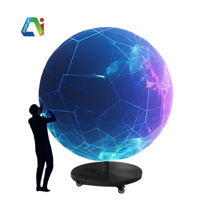Pabrik Menjual Custom Refresh Rate Tinggi Mobile Led Tampilan Kreatif Layar Gantung Indoor LED Spherical Display Screen